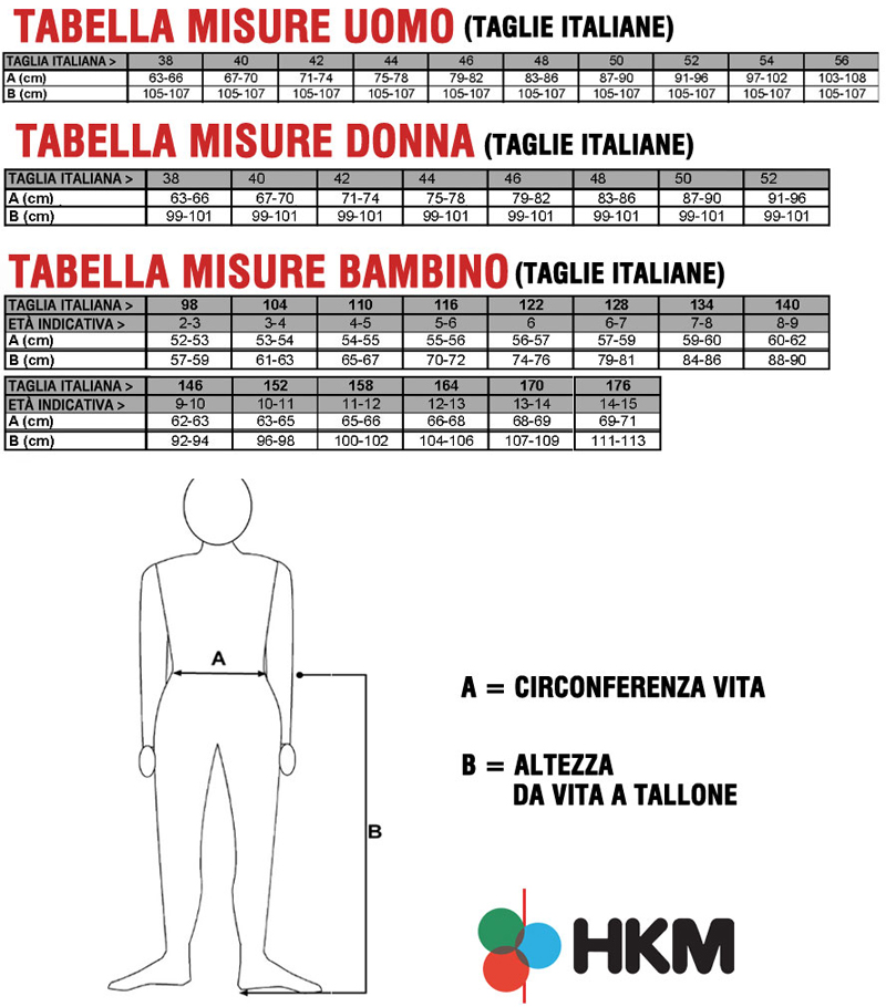 Tabella misure HKM